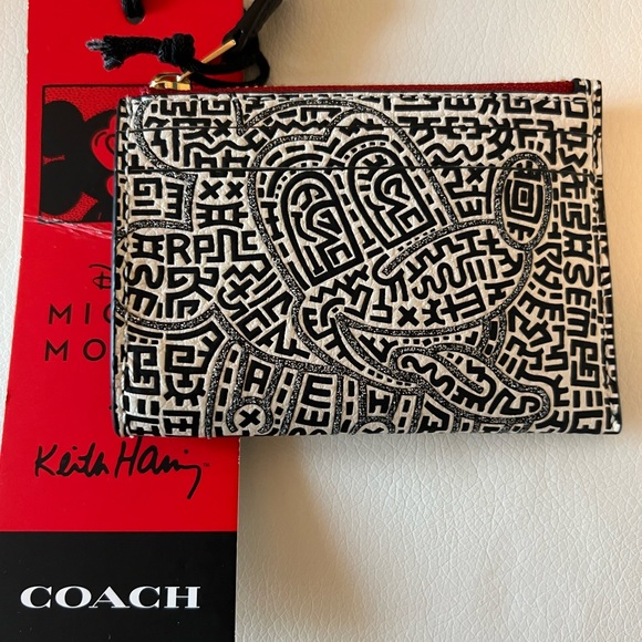 Coach X Disney Mickey Mouse X Keith Haring Mini Skinny Id Case NWT - Picture 3 of 3